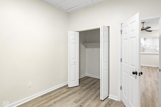 unfurnished bedroom featuring light hardwood / wood-style floors