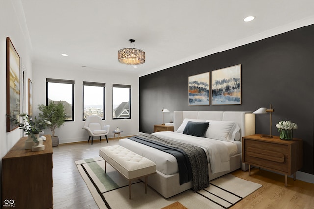 bedroom featuring light hardwood / wood-style floors