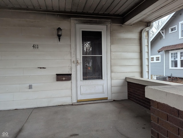 property entrance with cooling unit