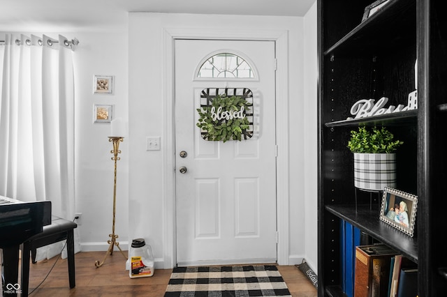 foyer entrance featuring wood-type flooring