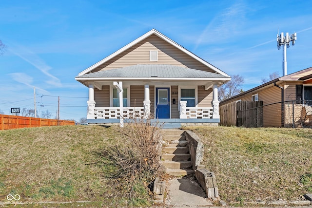 view of front of property with a porch