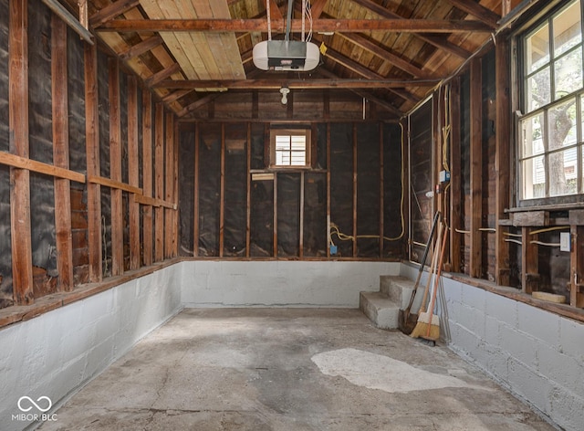 interior space featuring lofted ceiling