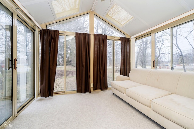 sunroom / solarium with lofted ceiling