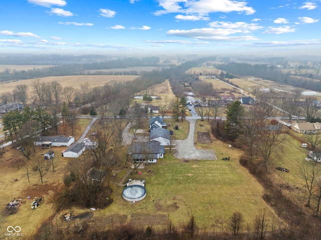 drone / aerial view featuring a rural view