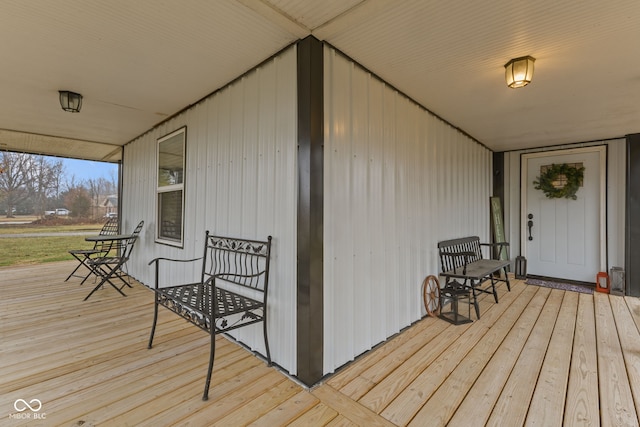 deck featuring covered porch