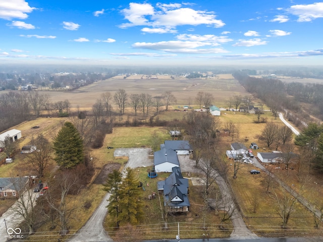 aerial view with a rural view