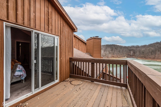 deck with a water view