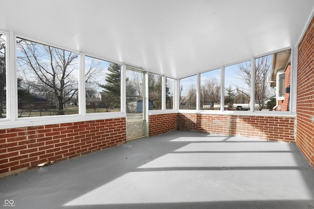 view of unfurnished sunroom