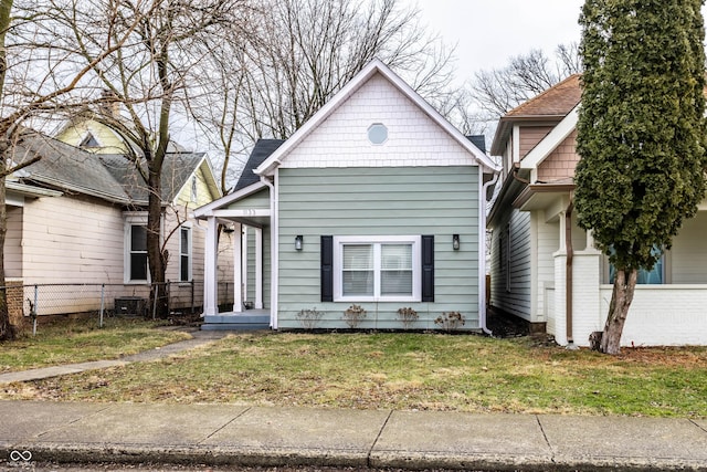 bungalow with a front yard