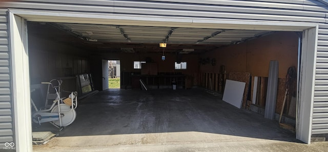 view of garage