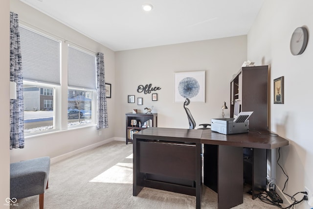 view of carpeted office