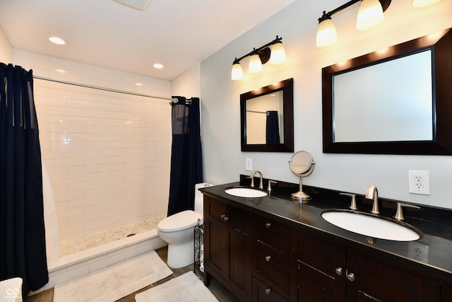 11710 E 75th St, Indianapolis, IN 46236 - bathroom with vanity, toilet, and a shower with shower curtain