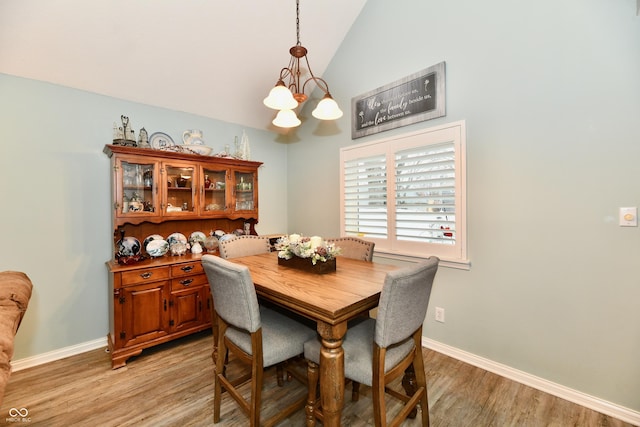 11710 E 75th St, Indianapolis, IN 46236 - dining room featuring high vaulted ceiling, a chandelier, and light hardwood / wood-style floors