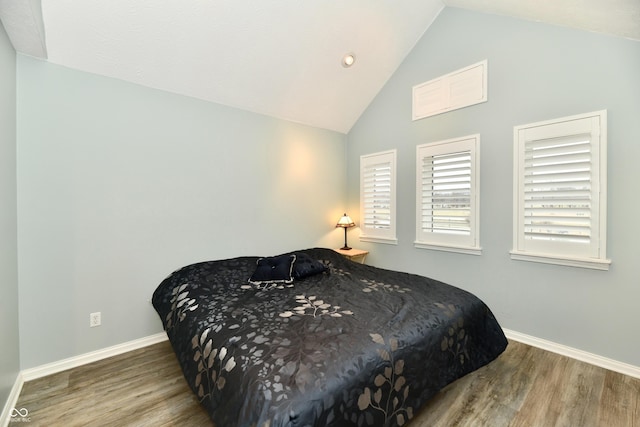 11710 E 75th St, Indianapolis, IN 46236 - bedroom featuring lofted ceiling and hardwood / wood-style floors