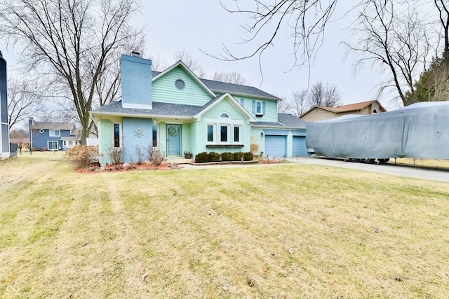 11710 E 75th St, Indianapolis, IN 46236 - view of front facade featuring a garage and a front yard