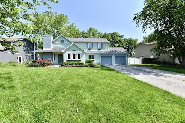 11710 E 75th St, Indianapolis, IN 46236 - traditional-style home featuring a chimney, driveway, an attached garage, and a shingled roof