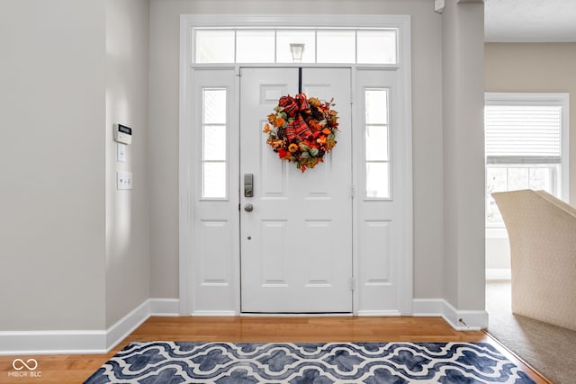 foyer featuring hardwood / wood-style floors