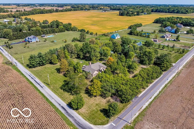 bird's eye view with a rural view