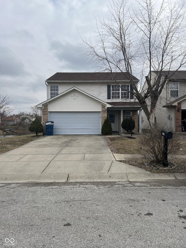 front facade with a garage