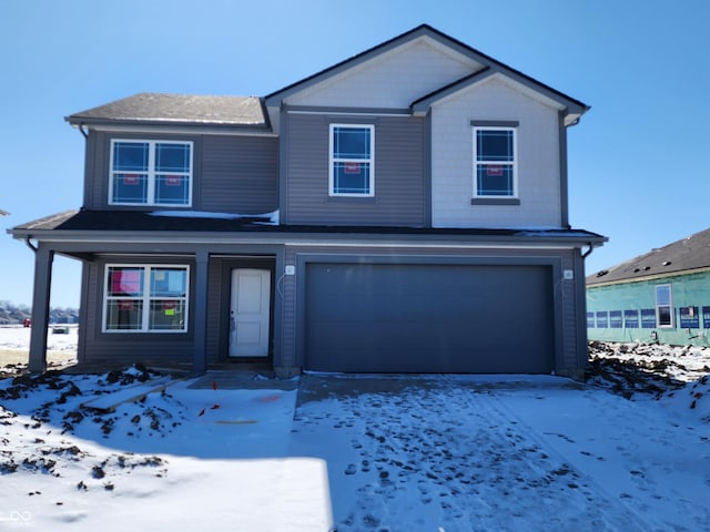 view of front facade with a garage