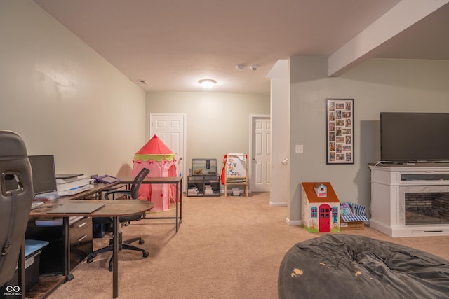 view of carpeted office