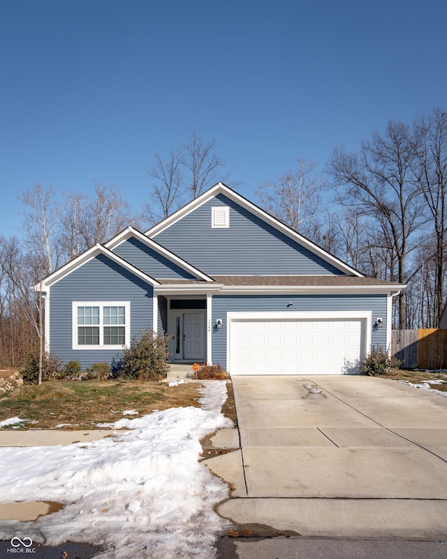 view of front facade with a garage