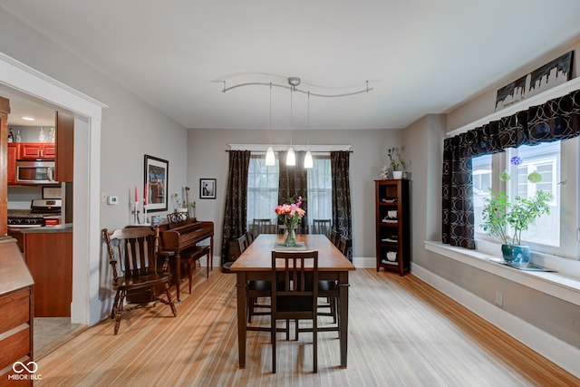 dining area featuring light hardwood / wood-style flooring