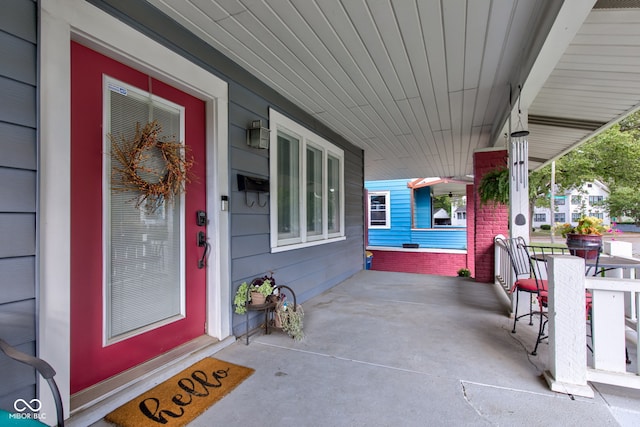 view of patio with a porch