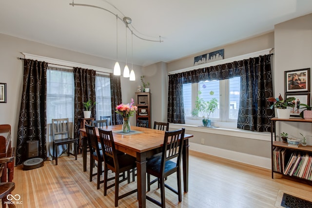 dining room with hardwood / wood-style flooring