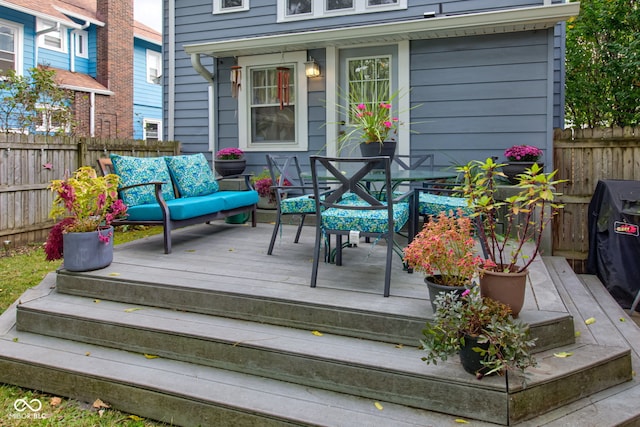 deck featuring an outdoor hangout area