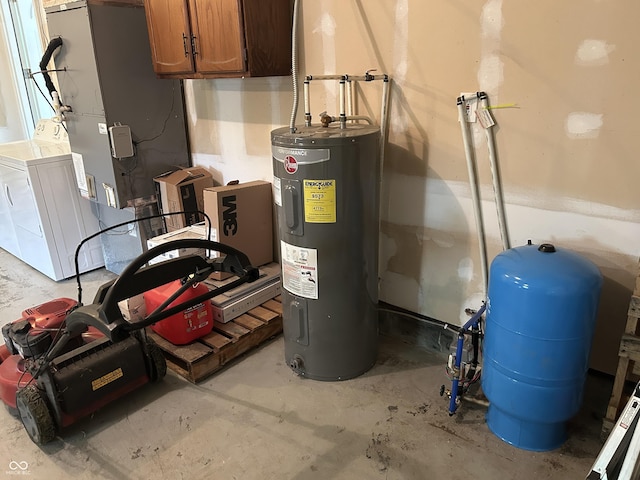 utility room with washer / clothes dryer and water heater