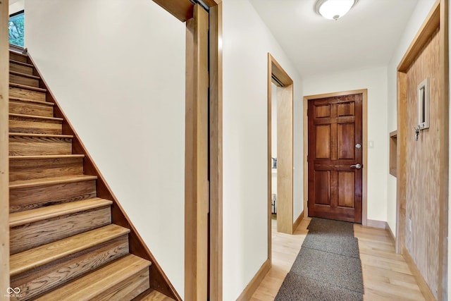 800 N 400 W, Bargersville, IN 46106 - foyer featuring light wood-style flooring and stairs
