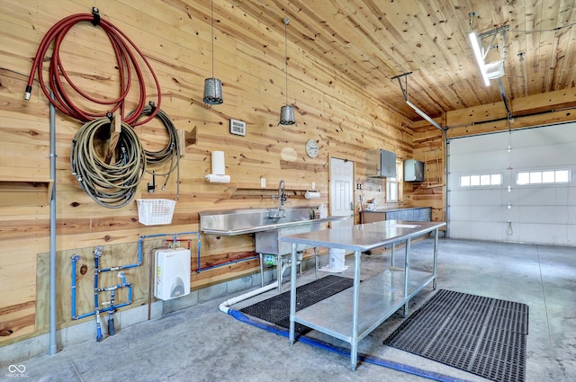 800 N 400 W, Bargersville, IN 46106 - garage with wooden walls and a sink