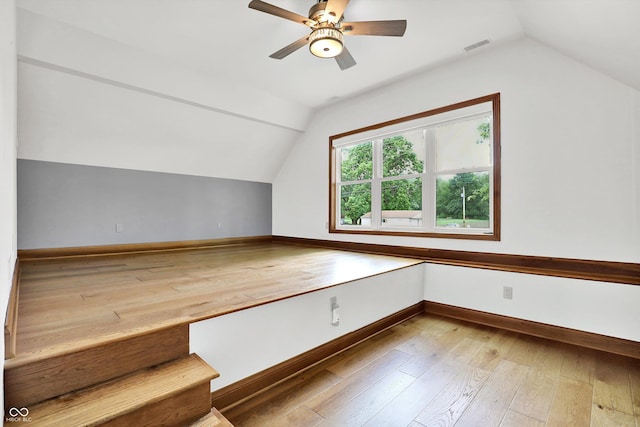 800 N 400 W, Bargersville, IN 46106 - additional living space with lofted ceiling, hardwood / wood-style floors, and ceiling fan