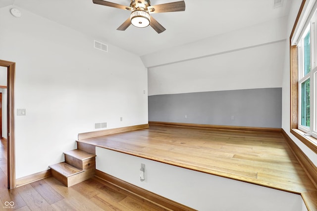 800 N 400 W, Bargersville, IN 46106 - bonus room with vaulted ceiling, hardwood / wood-style flooring, and a ceiling fan