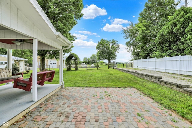 800 N 400 W, Bargersville, IN 46106 - view of patio / terrace with a ceiling fan