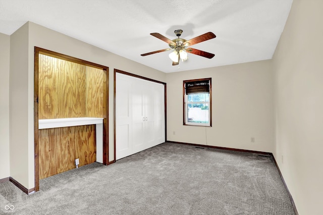 800 N 400 W, Bargersville, IN 46106 - unfurnished bedroom with carpet floors, a closet, and ceiling fan