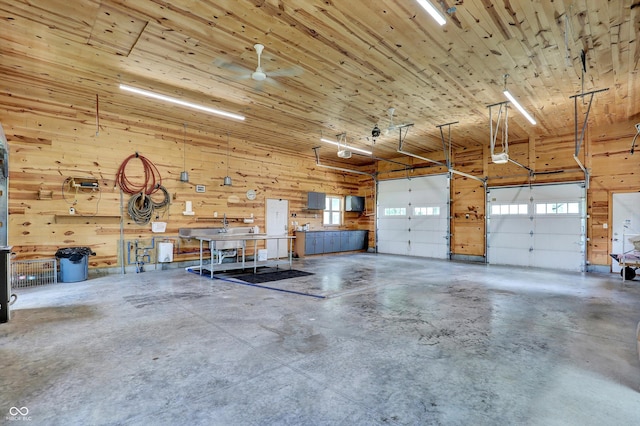 800 N 400 W, Bargersville, IN 46106 - garage with wood walls and a workshop area