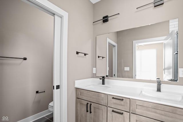 bathroom with vanity and toilet