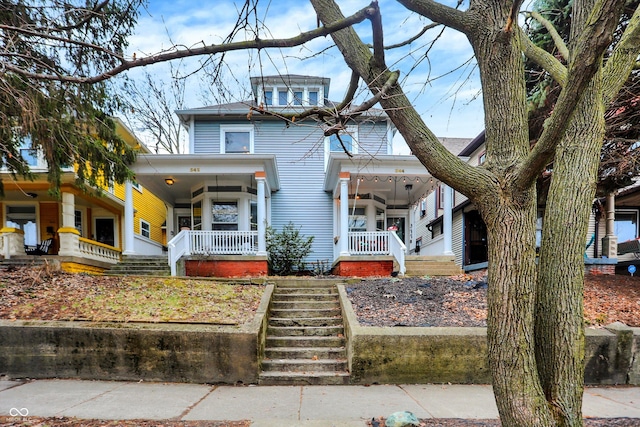 view of front of house with covered porch