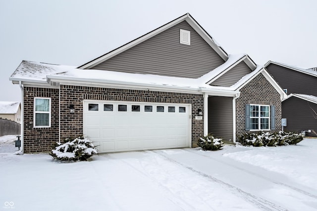 view of front facade with a garage