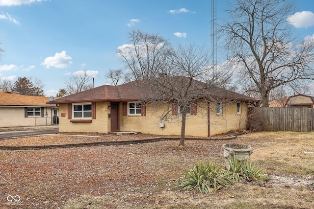 view of single story home