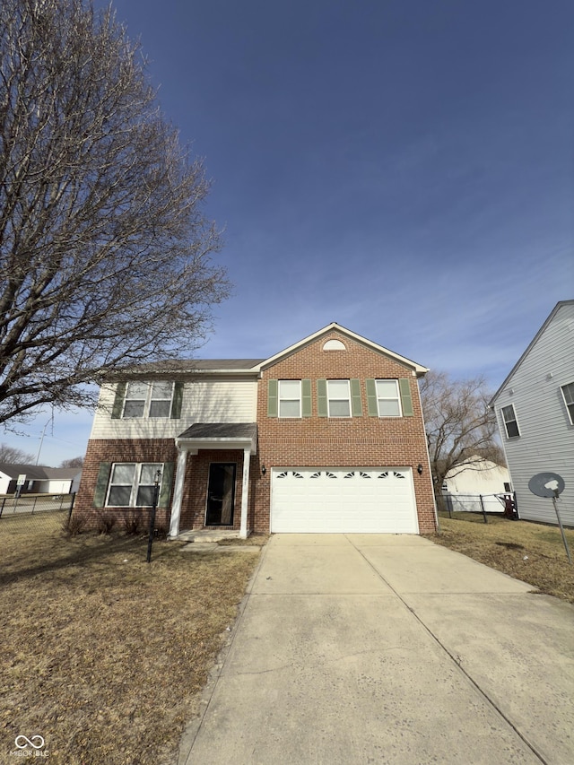 view of front of property featuring a garage