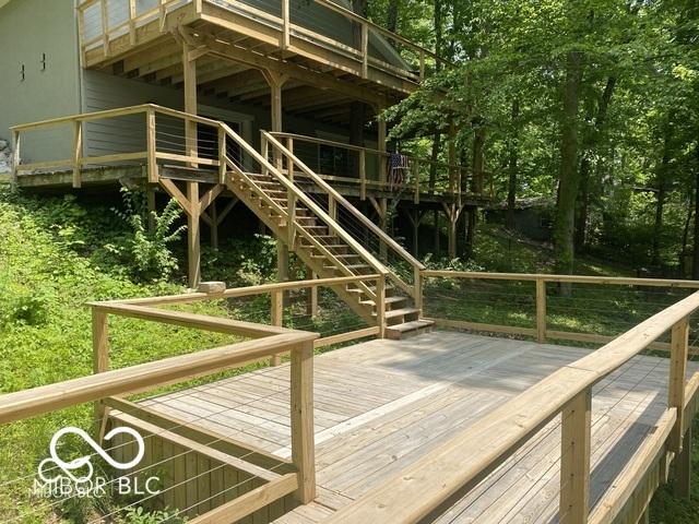 view of play area with a wooden deck