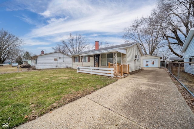 view of front of house featuring a garage and a front yard