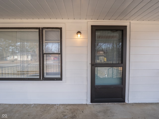 view of doorway to property