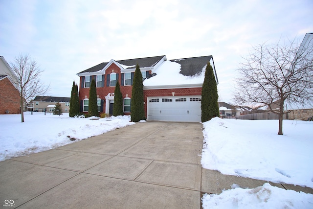 view of front of house with a garage