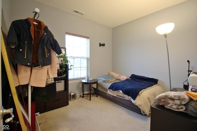 bedroom with carpet