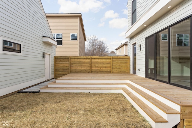 view of yard featuring a wooden deck