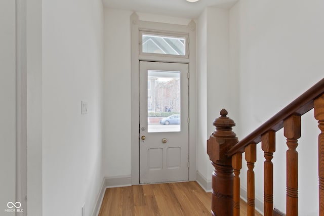 entrance foyer featuring light hardwood / wood-style floors